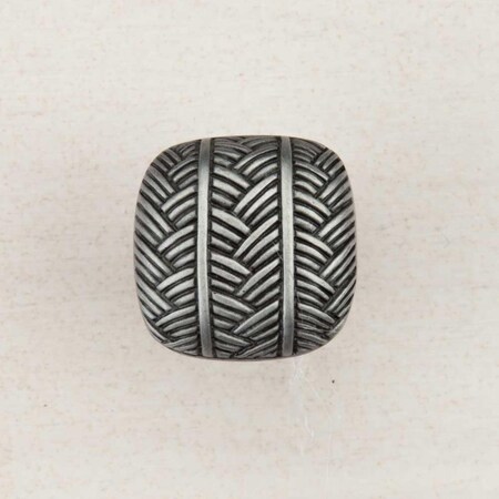 Acorn Mfg Artisan Collection Woven Square Knob, Antique Pewter DQEPP